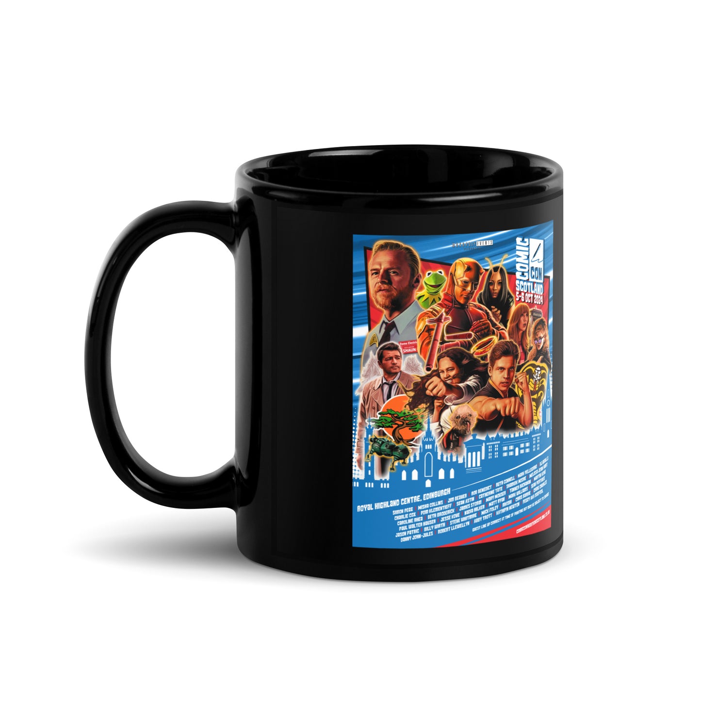 Comic-Con Scotland Oct 2024 Black Glossy Mug