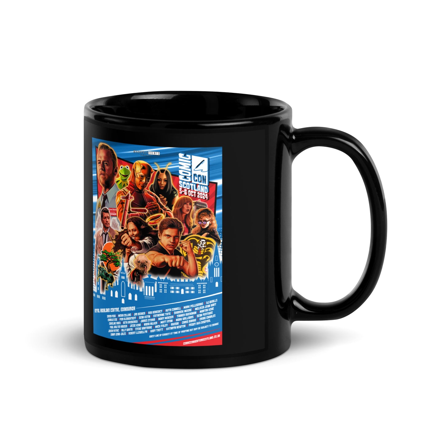 Comic-Con Scotland Oct 2024 Black Glossy Mug