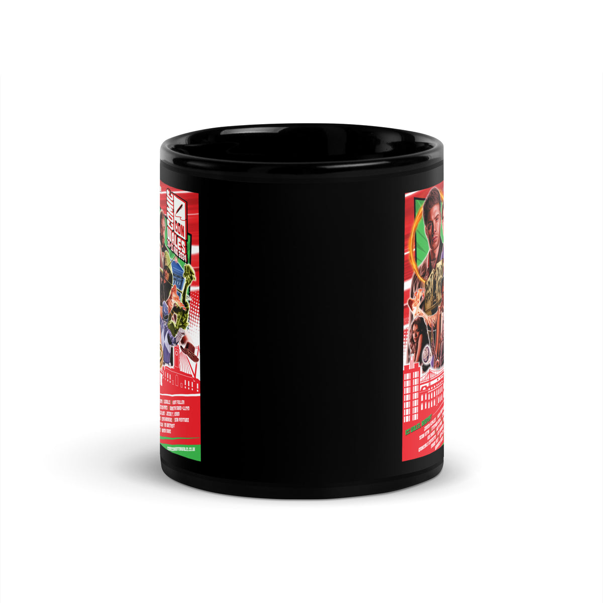 Comic-Con Wales August 2024 Black Glossy Mug