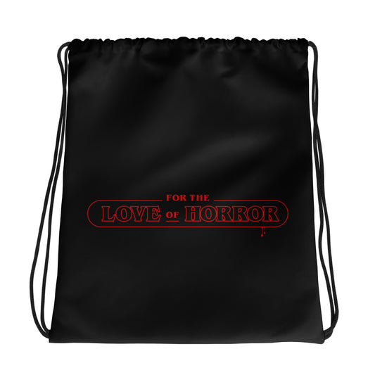 For The Love Of Horror Drawstring bag